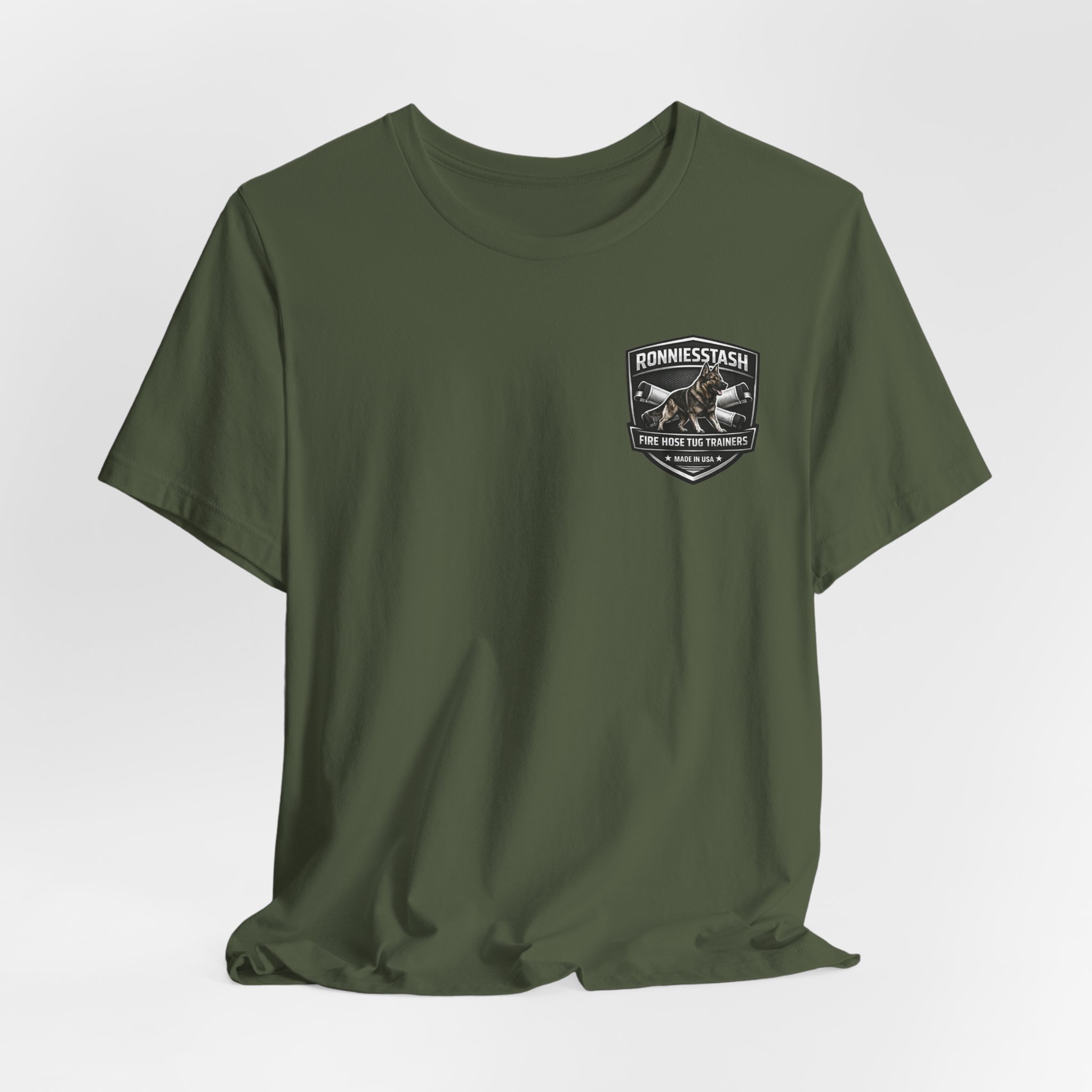Fire Hose Tug Trainers T‑Shirt — Ronniesstash K9 Rescue Badge Tee - Image 12